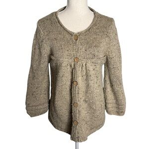 chelsea‎ & violet button up lambs wool blend sweater cardigan bell sleeve Medium